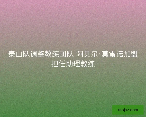 泰山队调整教练团队 阿贝尔·莫雷诺加盟担任助理教练