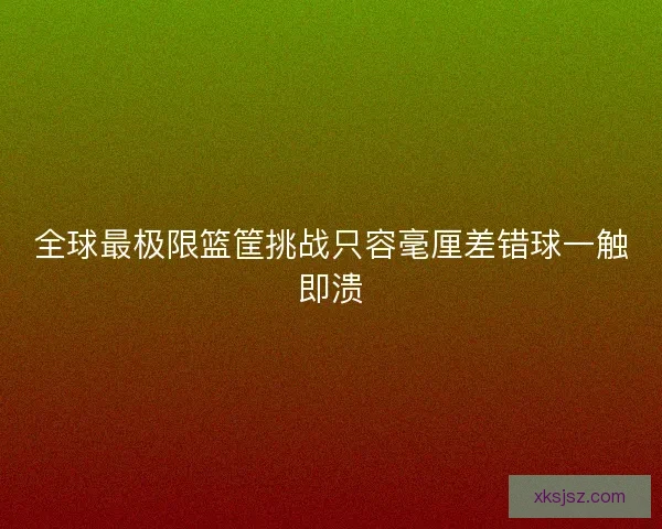 全球最极限篮筐挑战只容毫厘差错球一触即溃 全球最极限篮筐挑战只容毫厘差错球一触即溃
